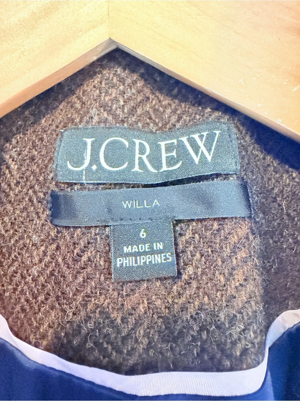 J. Crew Willa 100% Wool Tweed Herringbone Single Breasted Blazer Women’s Size 6 - Picture 7 of 9